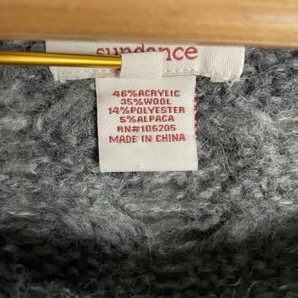 Sundance Womens XS Gray Gradient Stripe Cable Knit Sweater Wool Alpaca Blend - Picture 3 of 4